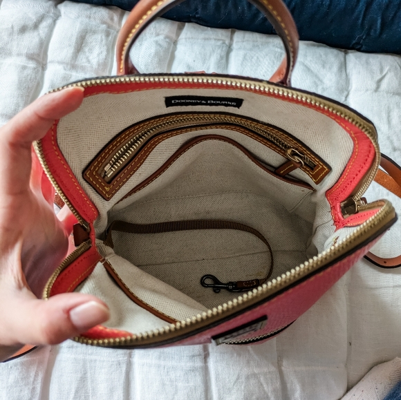 EUC Dooney & Bourke Pebble Grain Leather Backpack, Geranium Pink - Picture 12 of 16